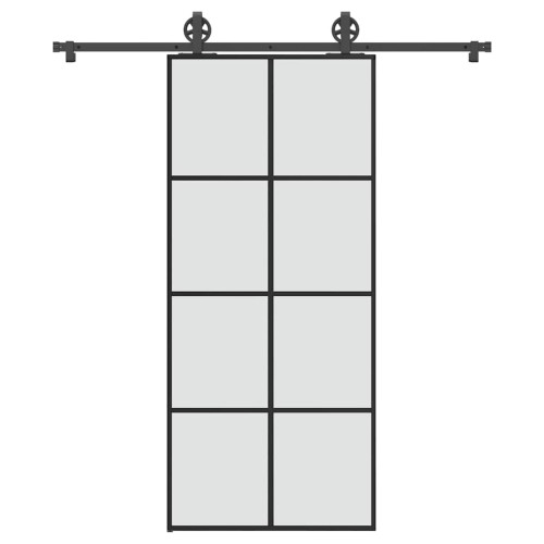 vidaXL Skjutdörr med beslagset ESG glas och aluminium 90x205 cm