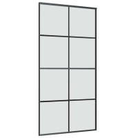 Produktbild för Skjutdörr med hårdvara 102,5x205 cm ESG-glas och aluminium