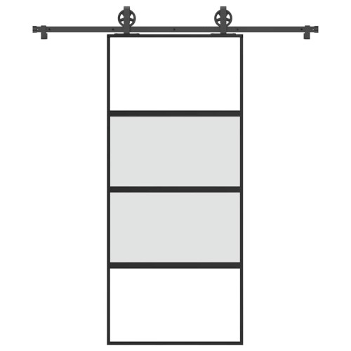 vidaXL Skjutdörr med beslagset härdat glas och aluminium 90x205 cm