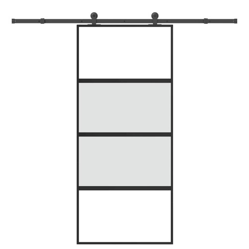 vidaXL Skjutdörr med beslagset härdat glas och aluminium 90x205 cm