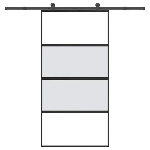 vidaXL Skjutdörr med hårdvara 102,5x205 cm härdat glas och aluminium