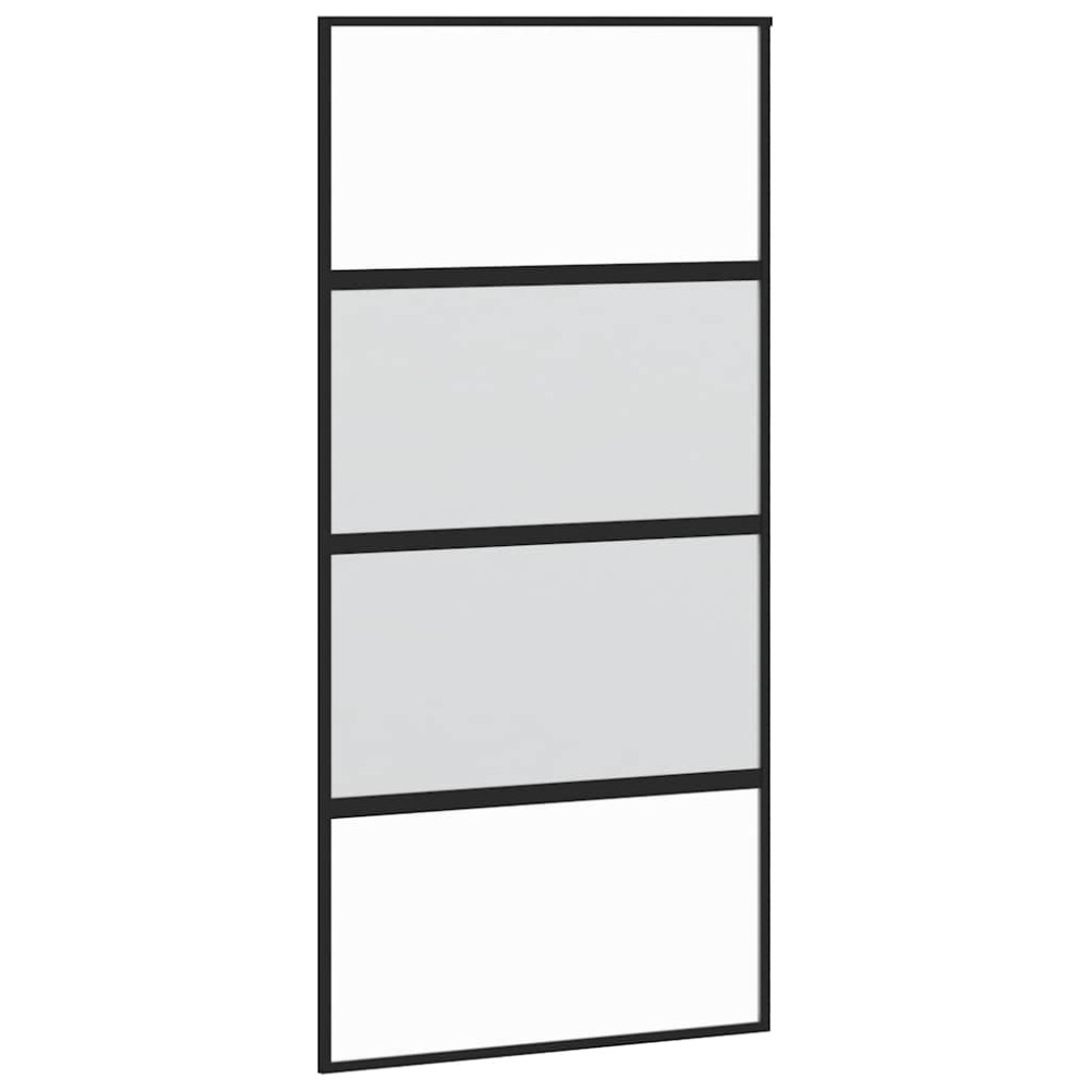 Produktbild för Skjutdörr med hårdvara 102,5x205 cm härdat glas och aluminium
