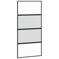 Produktbild för Skjutdörr med hårdvara 102,5x205 cm härdat glas och aluminium