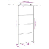Produktbild för Skjutdörr med hårdvara 102,5x205 cm härdat glas och aluminium