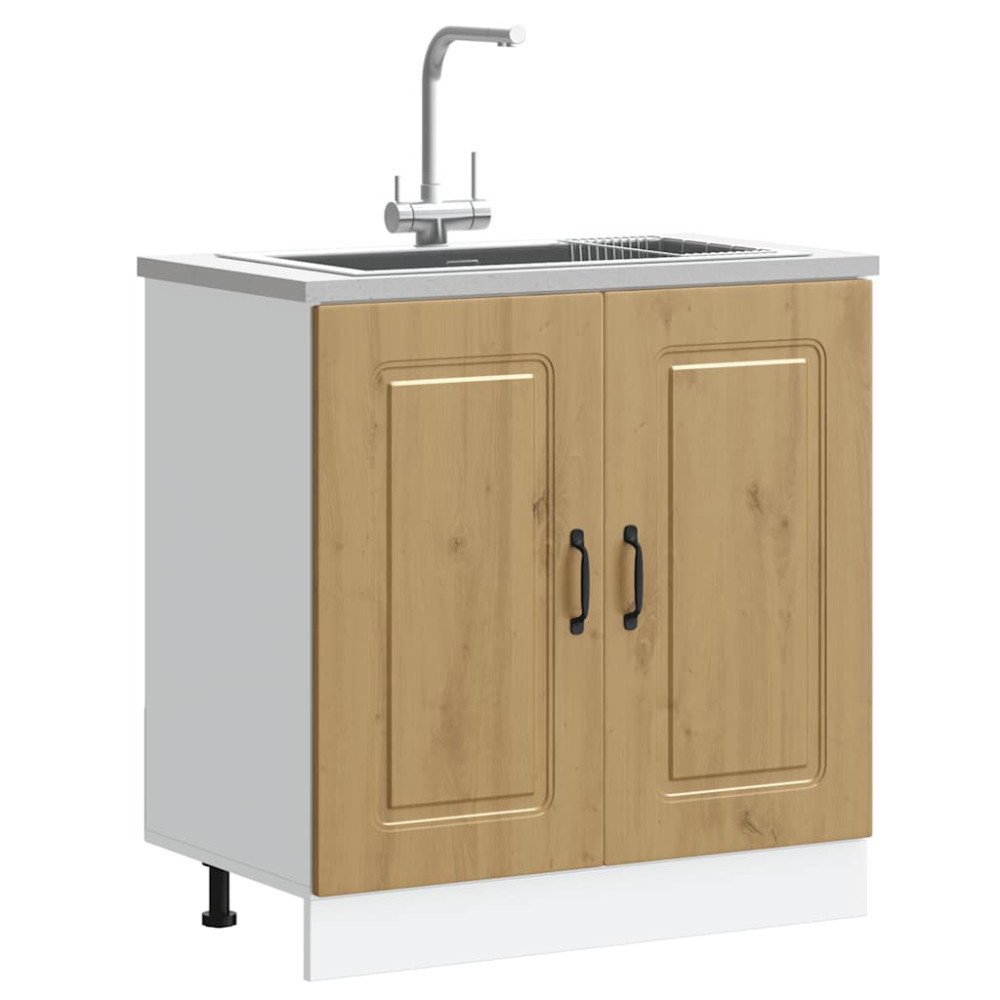 Produktbild för Diskbänk underskåp artisan ek 80x46x81,5 cm konstruerat trä