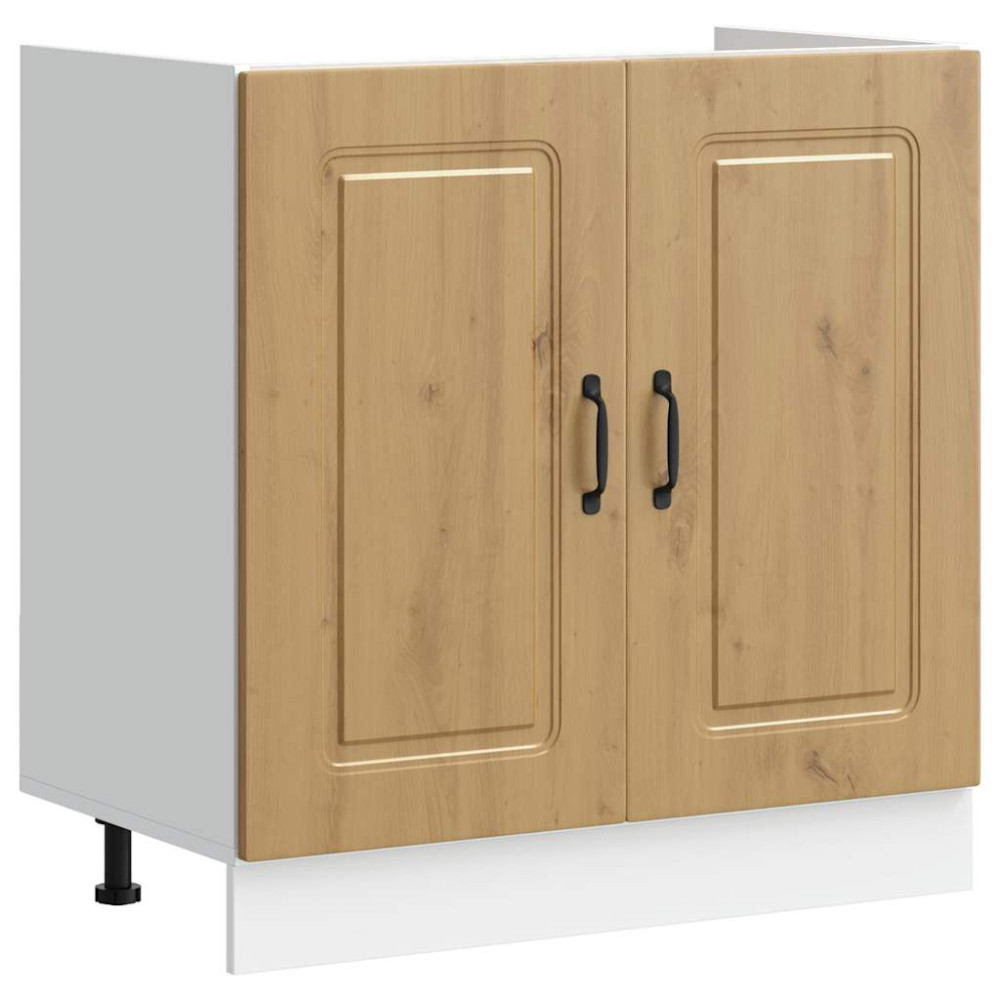 Produktbild för Diskbänk underskåp artisan ek 80x46x81,5 cm konstruerat trä