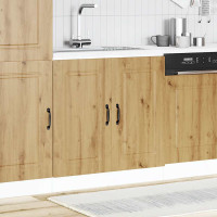 Produktbild för Diskbänk underskåp artisan ek 80x46x81,5 cm konstruerat trä