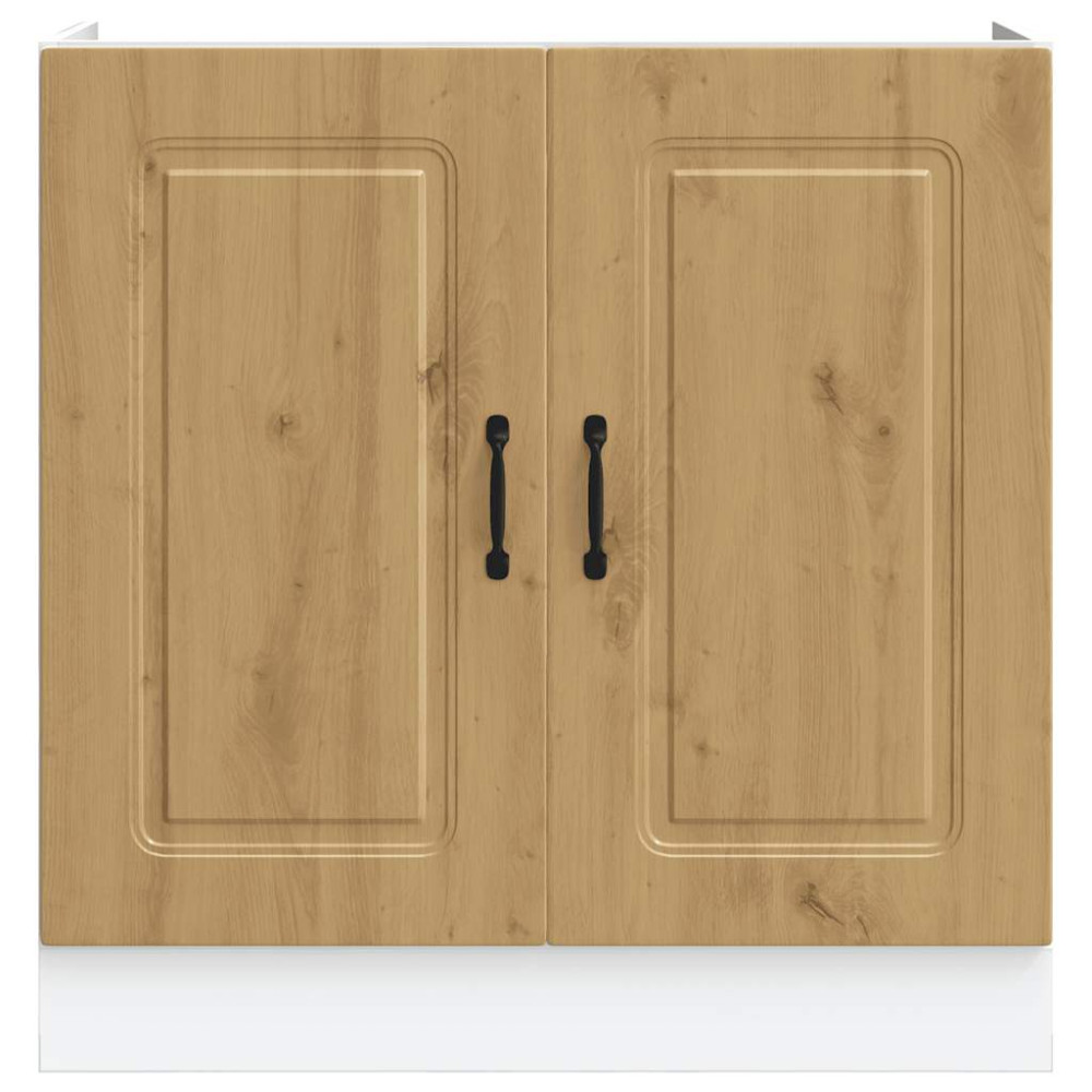 Produktbild för Diskbänk underskåp artisan ek 80x46x81,5 cm konstruerat trä