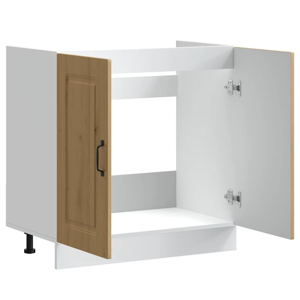 Produktbild för Diskbänk underskåp artisan ek 80x46x81,5 cm konstruerat trä