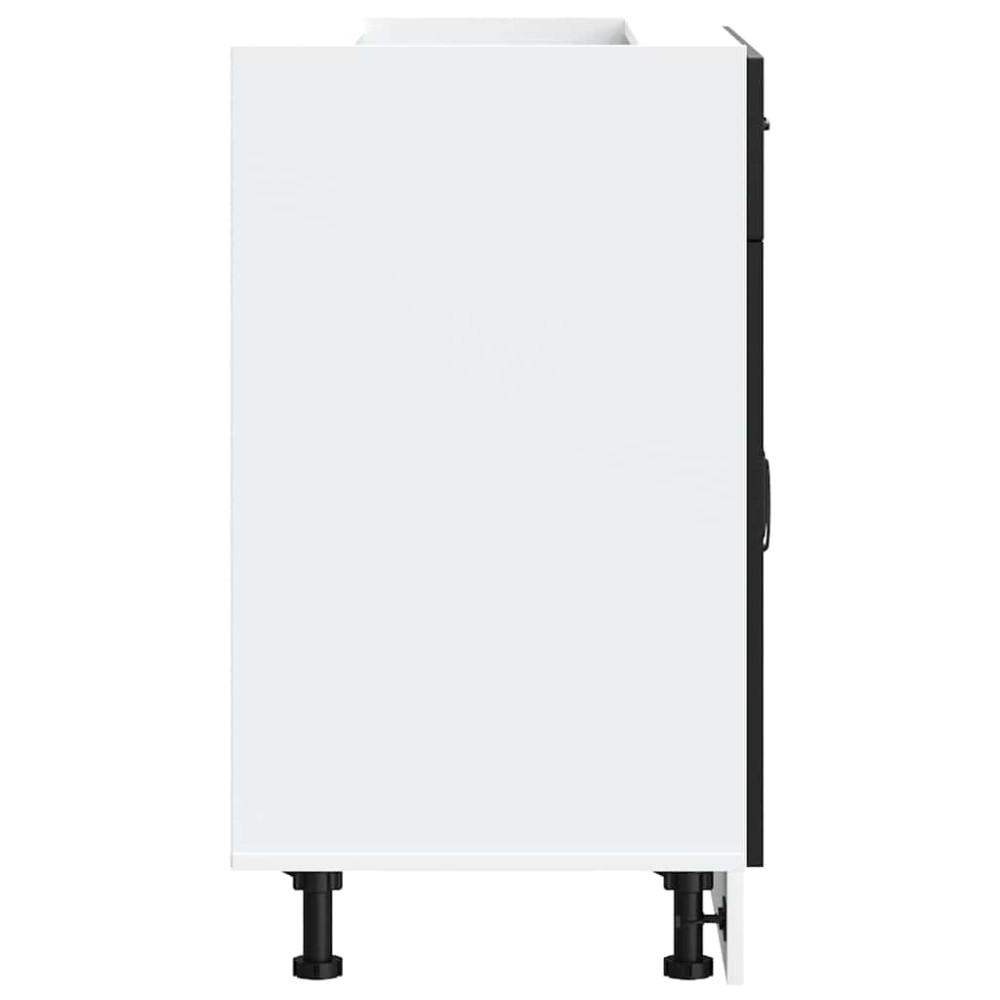 Produktbild för Basskåp för kök Kalmar svart konstruerat trä
