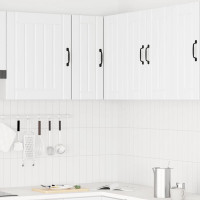 Produktbild för Vägghörnskåp för kök Kalmar vit konstruerat trä