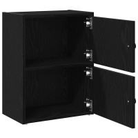 Produktbild för Bokhylla svart ek 40x24x52 cm konstruerat trä