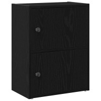 Produktbild för Bokhylla svart ek 40x24x52 cm konstruerat trä
