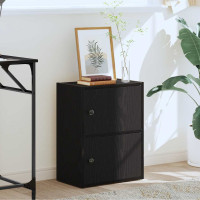 Produktbild för Bokhylla svart ek 40x24x52 cm konstruerat trä