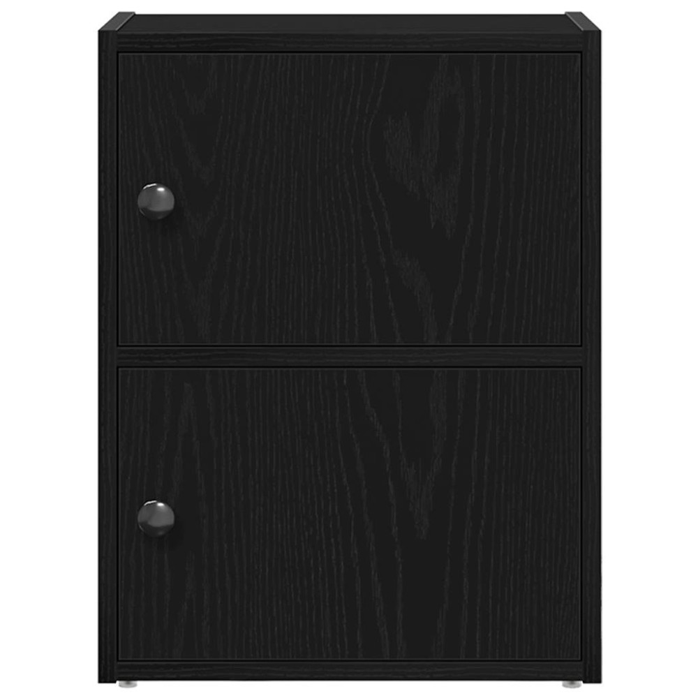 Produktbild för Bokhylla svart ek 40x24x52 cm konstruerat trä
