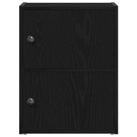 Produktbild för Bokhylla svart ek 40x24x52 cm konstruerat trä