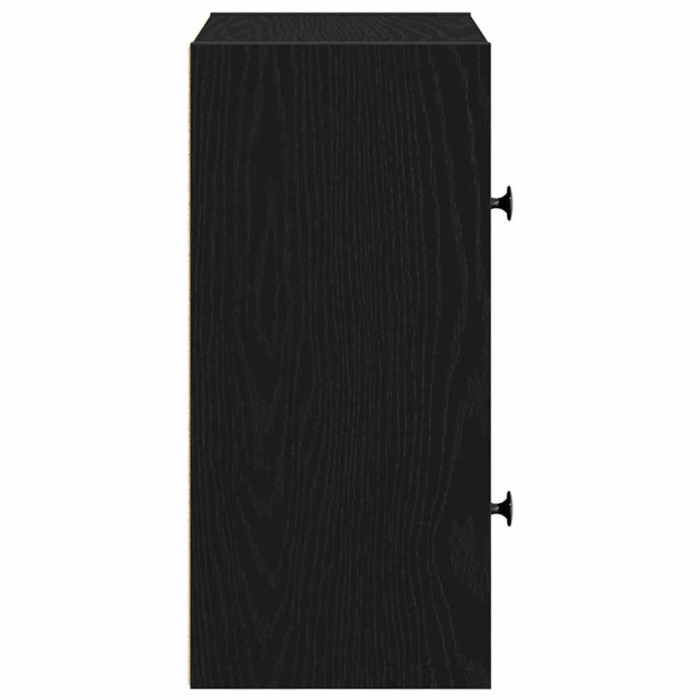 Produktbild för Bokhylla svart ek 40x24x52 cm konstruerat trä