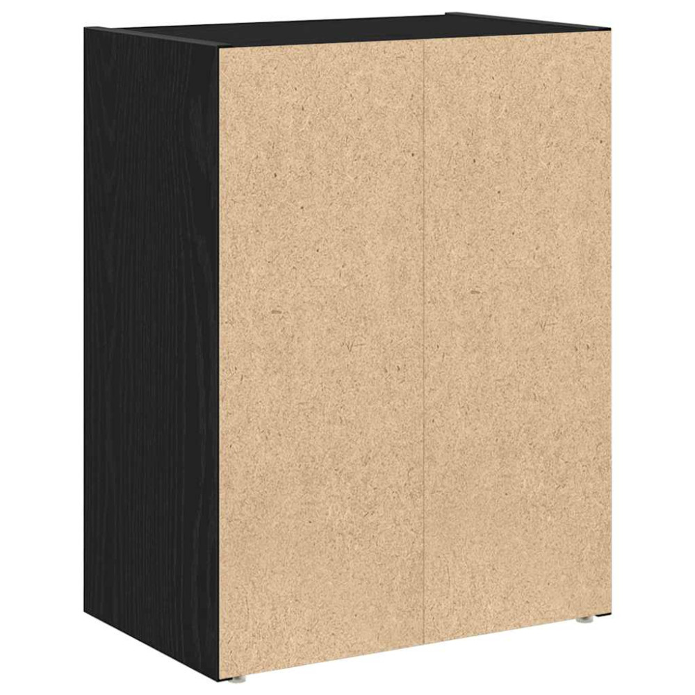 Produktbild för Bokhylla svart ek 40x24x52 cm konstruerat trä
