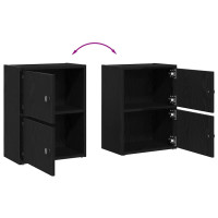 Produktbild för Bokhylla svart ek 40x24x52 cm konstruerat trä