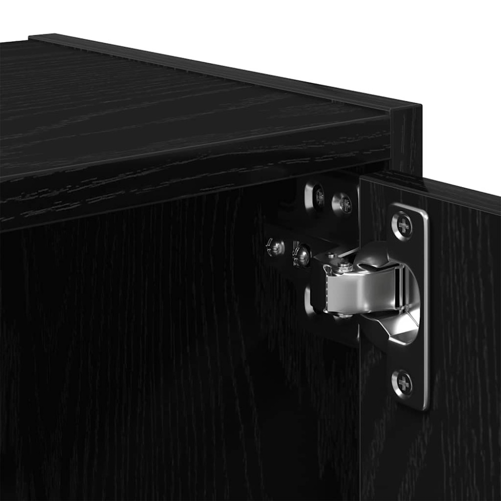 Produktbild för Bokhylla svart ek 40x24x52 cm konstruerat trä
