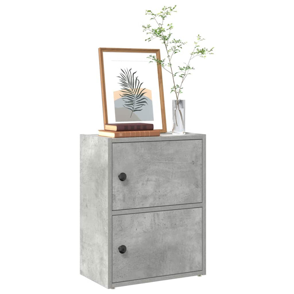 Produktbild för Bokhylla betonggrå 40x24x52 cm konstruerat trä