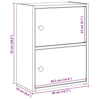 Produktbild för Bokhylla betonggrå 40x24x52 cm konstruerat trä