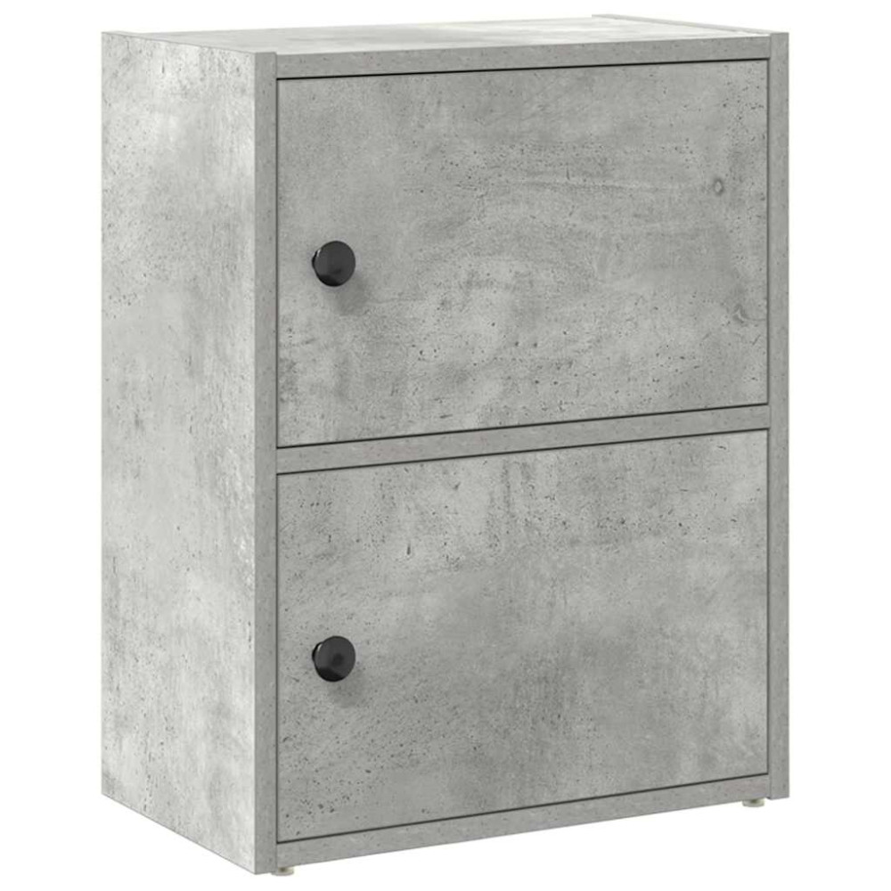Produktbild för Bokhylla betonggrå 40x24x52 cm konstruerat trä