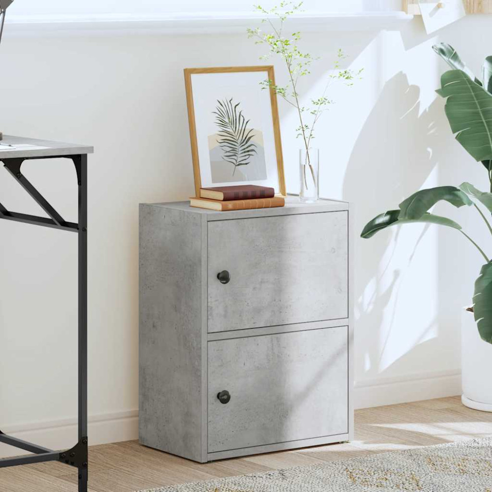 Produktbild för Bokhylla betonggrå 40x24x52 cm konstruerat trä