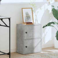 Produktbild för Bokhylla betonggrå 40x24x52 cm konstruerat trä