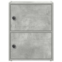 Produktbild för Bokhylla betonggrå 40x24x52 cm konstruerat trä