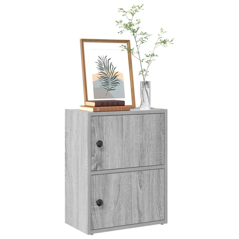 Produktbild för Bokhylla grå sonoma 40x24x52 cm konstruerat trä