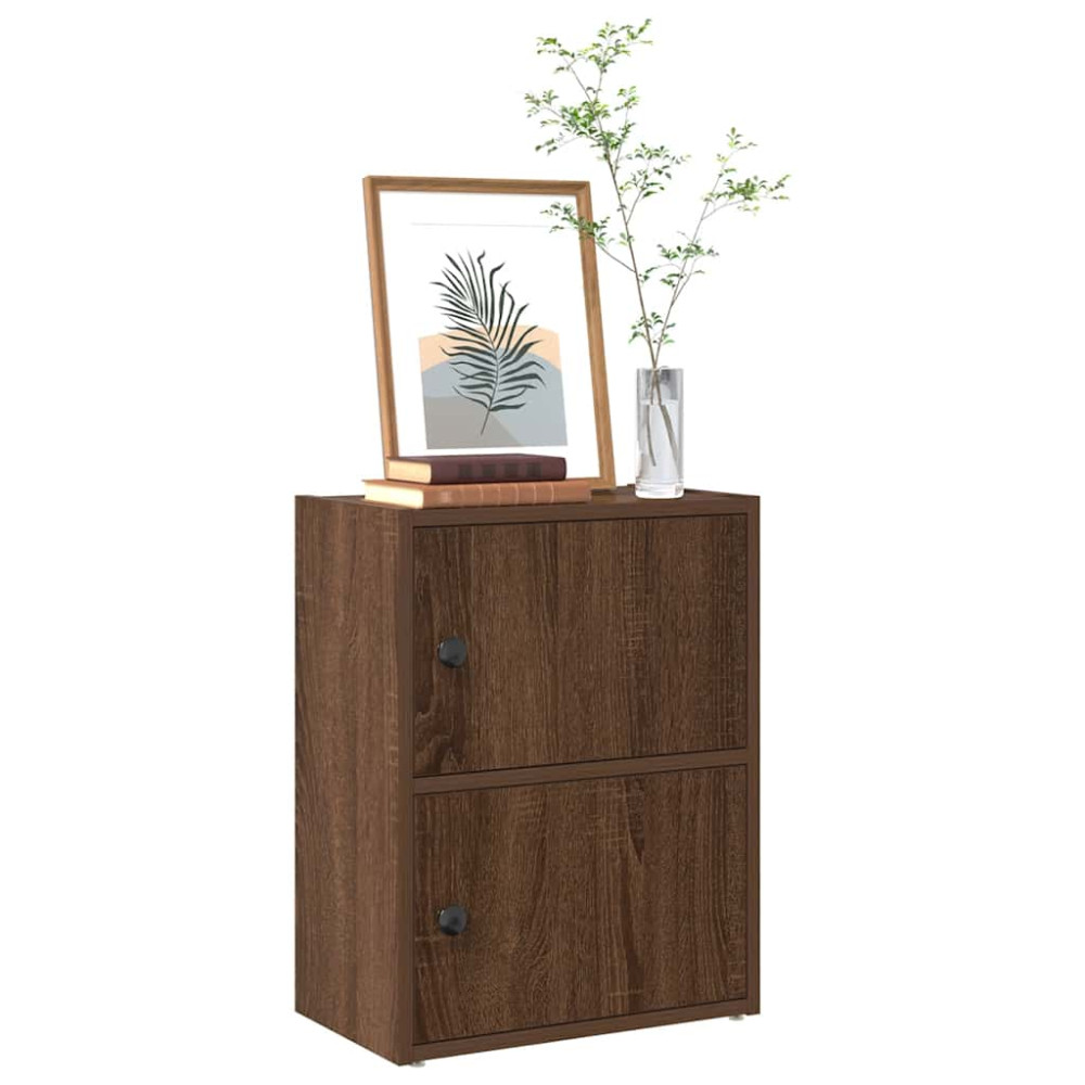 Produktbild för Bokhylla brun ek 40x24x52 cm konstruerat trä