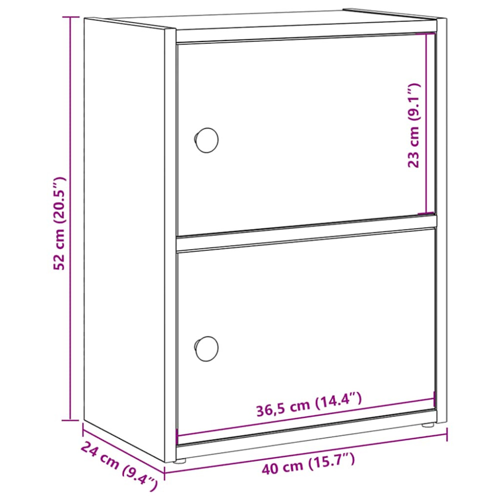 Produktbild för Bokhylla brun ek 40x24x52 cm konstruerat trä