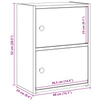 Produktbild för Bokhylla brun ek 40x24x52 cm konstruerat trä
