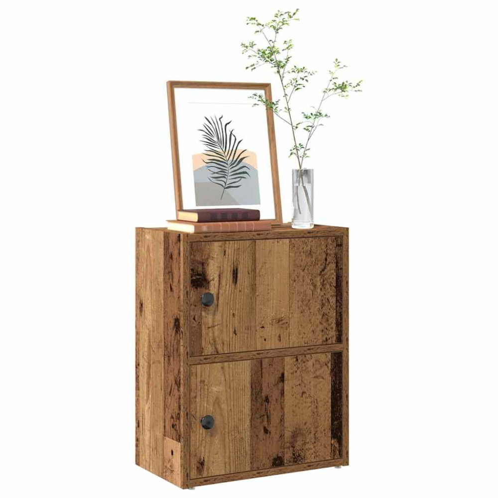 Produktbild för Bokhylla åldrat trä 40x24x52 cm konstruerat trä