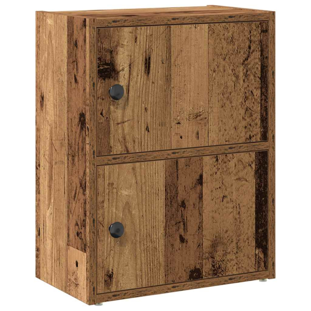 Produktbild för Bokhylla åldrat trä 40x24x52 cm konstruerat trä