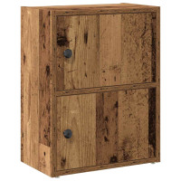 Produktbild för Bokhylla åldrat trä 40x24x52 cm konstruerat trä