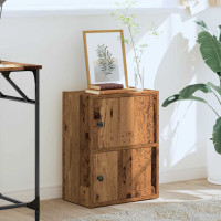 Produktbild för Bokhylla åldrat trä 40x24x52 cm konstruerat trä