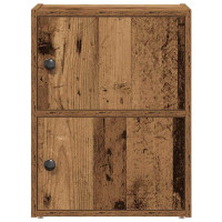 Produktbild för Bokhylla åldrat trä 40x24x52 cm konstruerat trä