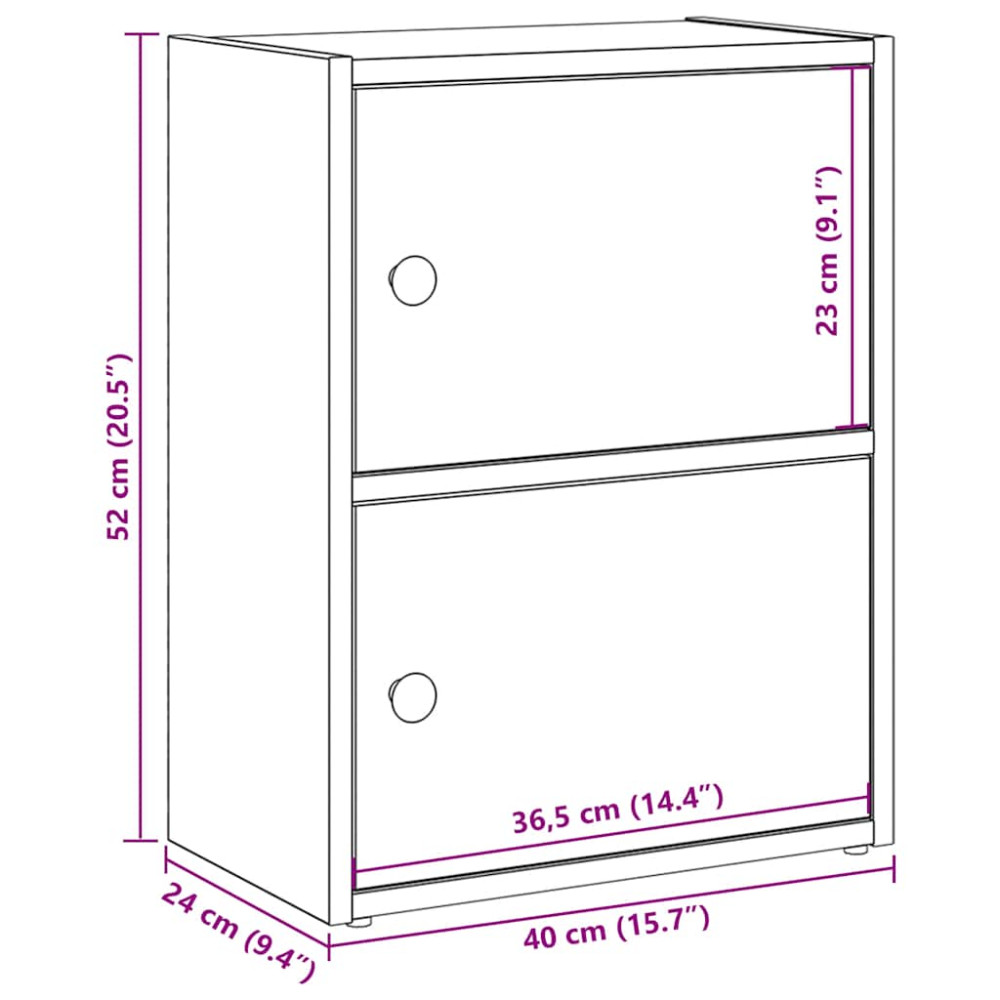 Produktbild för Bokhylla artisan ek 40x24x52 cm konstruerat trä