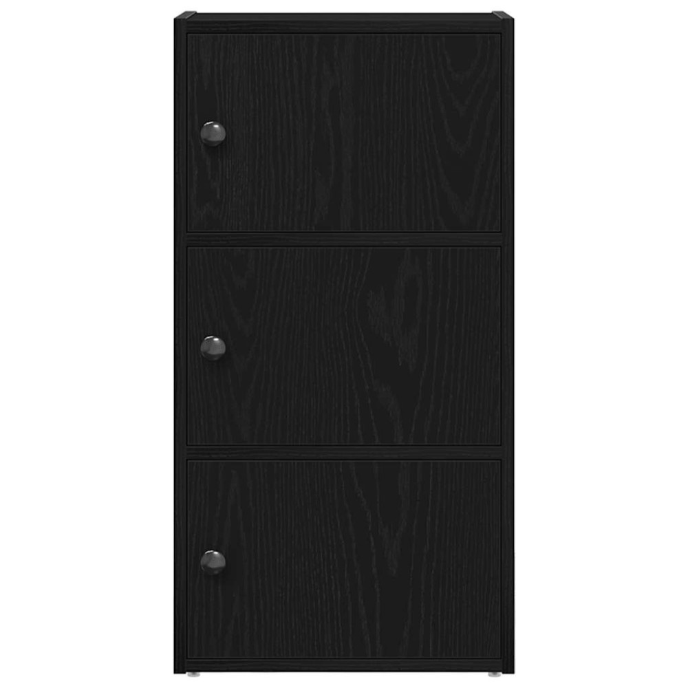 Produktbild för Bokhylla svart ek 40x24x77 cm konstruerat trä
