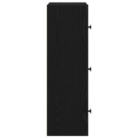 Produktbild för Bokhylla svart ek 40x24x77 cm konstruerat trä