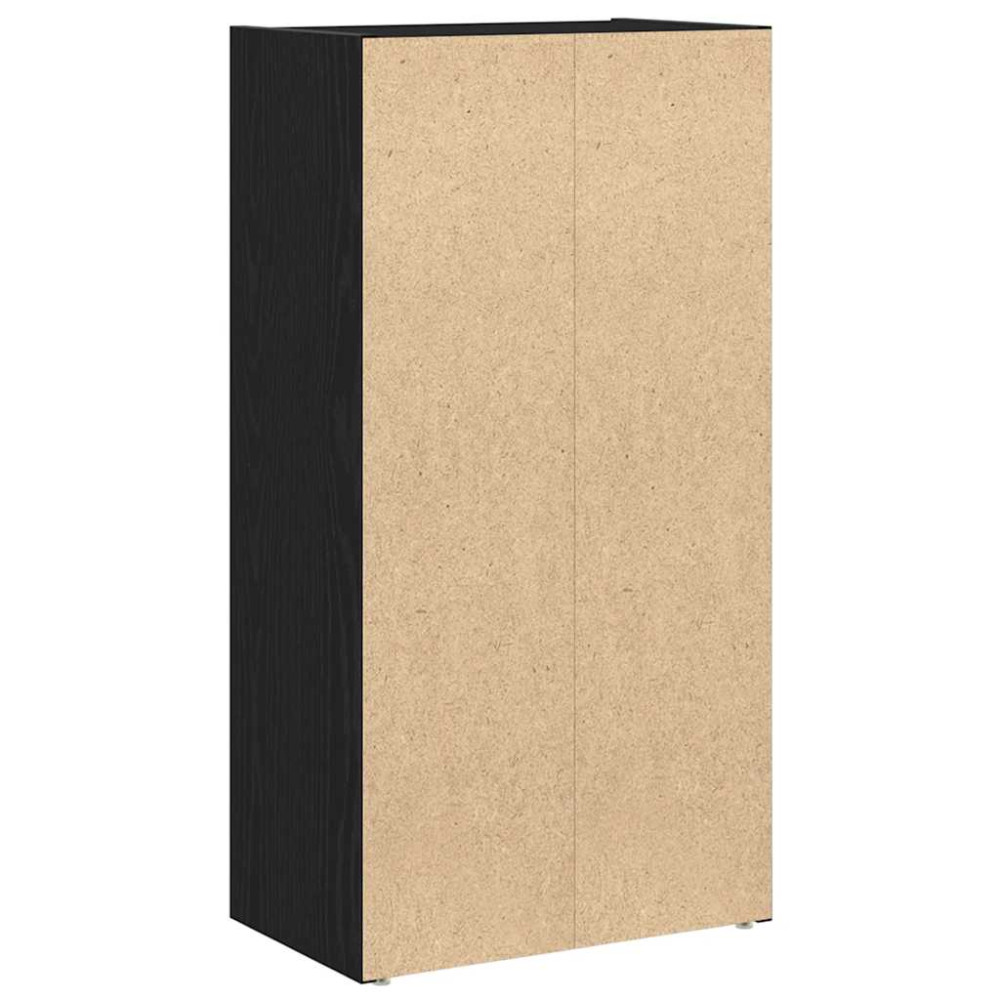Produktbild för Bokhylla svart ek 40x24x77 cm konstruerat trä