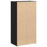 Produktbild för Bokhylla svart ek 40x24x77 cm konstruerat trä