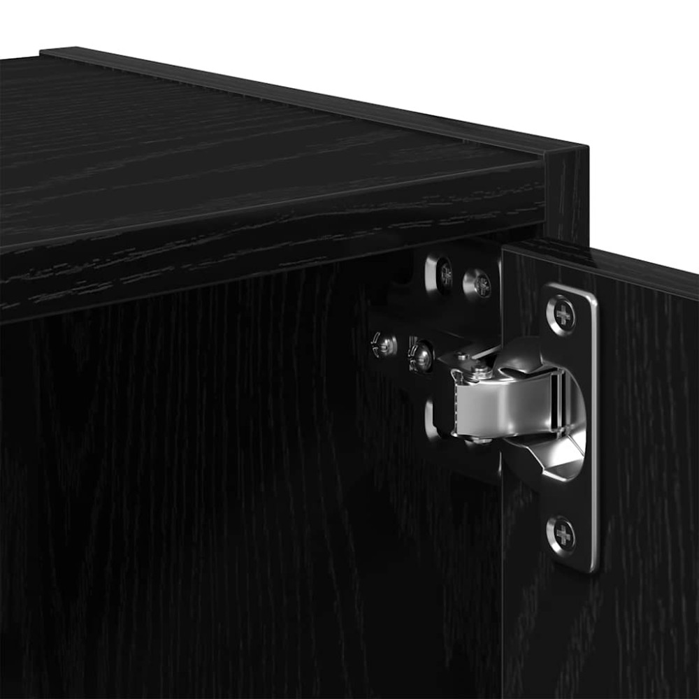Produktbild för Bokhylla svart ek 40x24x77 cm konstruerat trä