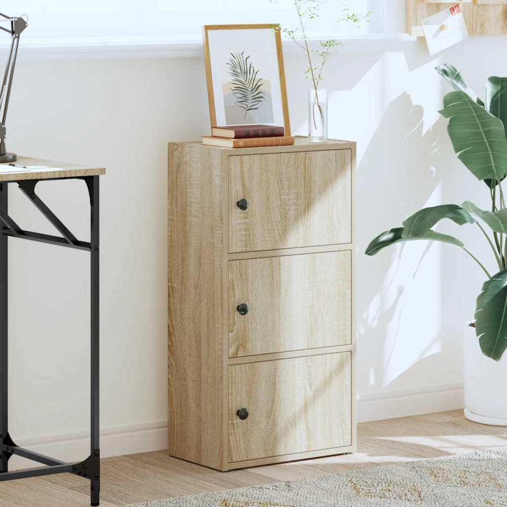 Produktbild för Bokhylla sonoma-ek 40x24x77 cm konstruerat trä
