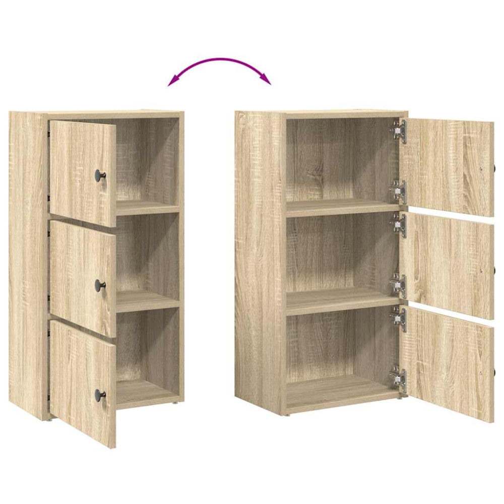 Produktbild för Bokhylla sonoma-ek 40x24x77 cm konstruerat trä