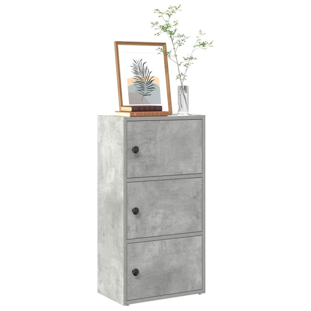 Produktbild för Bokhylla betonggrå 40x24x77 cm konstruerat trä