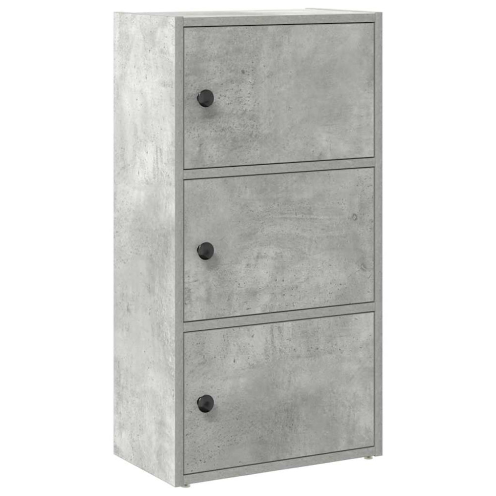 Produktbild för Bokhylla betonggrå 40x24x77 cm konstruerat trä