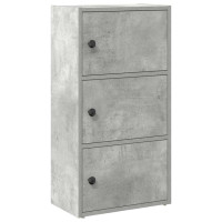 Produktbild för Bokhylla betonggrå 40x24x77 cm konstruerat trä